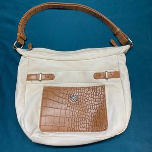 Kim Rogers Cream/Tan Purse/Shoulder Bag
